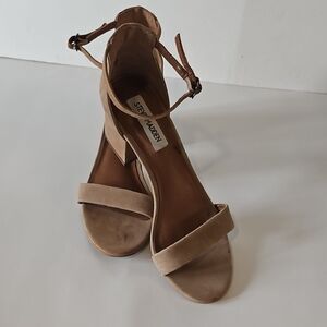 Steve Madden Tan Heeled Sandals with Ankle Strap